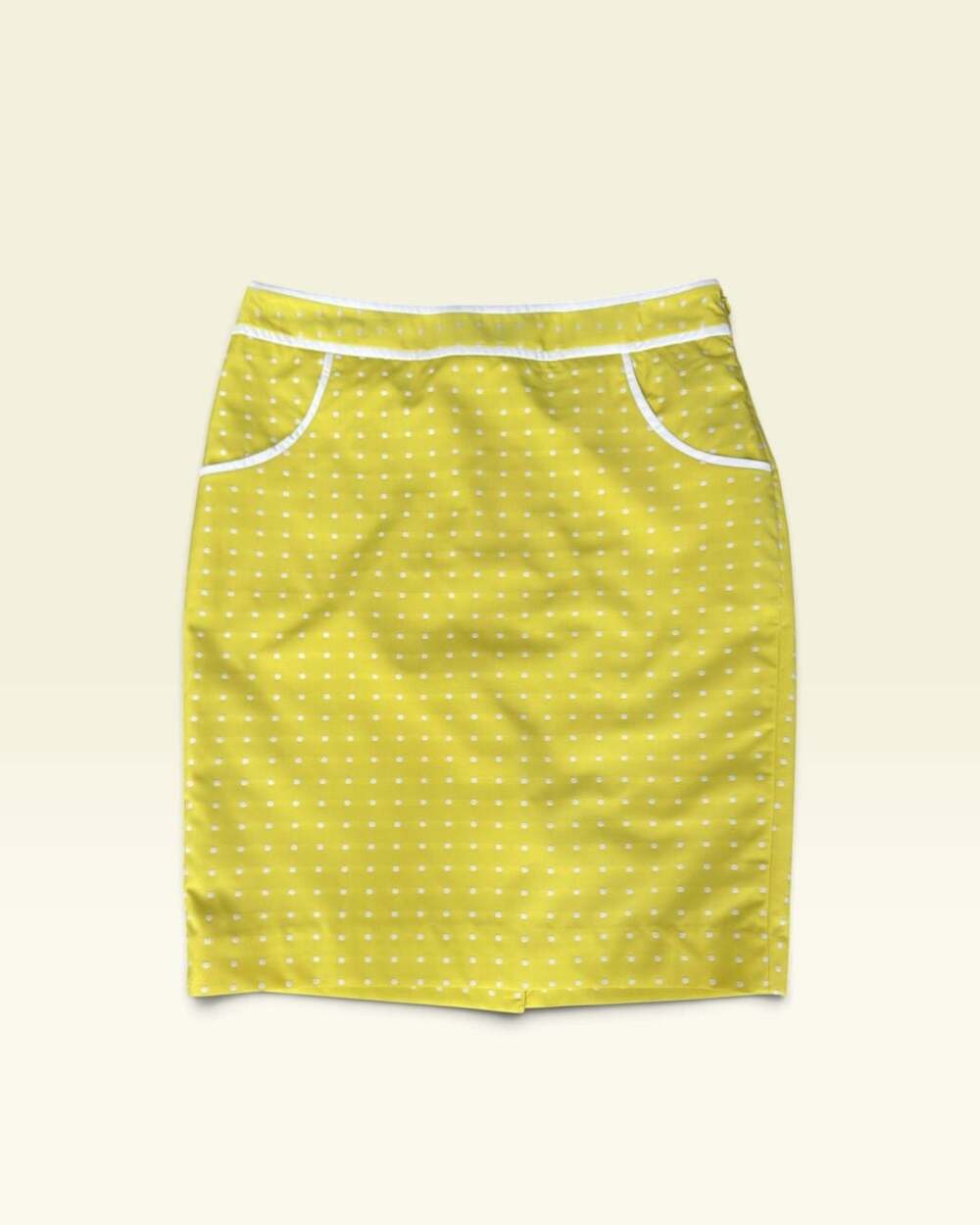 The Limited Women’s Size 6 Yellow White Polka Dot Pencil Skirt Pockets Career